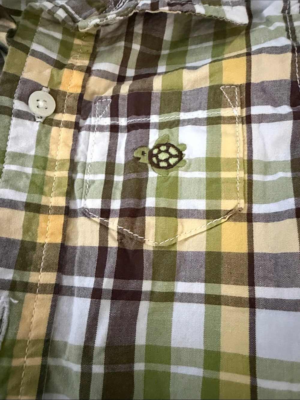 Gymboree Plaid Button-Front Baby Shirts in Red, Blue & Yellow 3-6 months